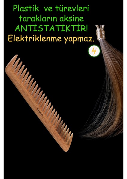 Kayın Ağacı Kaliteli Ahşap Tarak ,Model 2