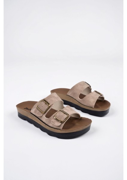 Çift Tokalı Yumuşak Tabanlı Günlük Siyah Terlik modelleri