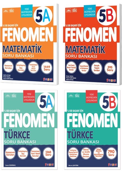 2025 5. Sınıf Matematik - Türkçe A - B Serisi Soru Bankası 4 Kitap