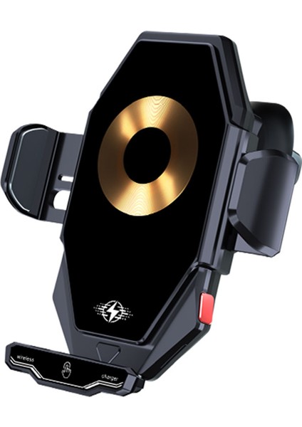 T7 15W Kablosuz Araç Şarj Cihazı Telefon Tutucu Otomatik Indüksiyonlu Havalandırmalı Araç Şarj Cihazı Telefon Tutucu-Siyah (Yurt Dışından)