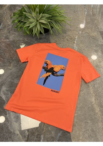 Arka Papağan Detaylı Turuncu Tshirt fırsatları