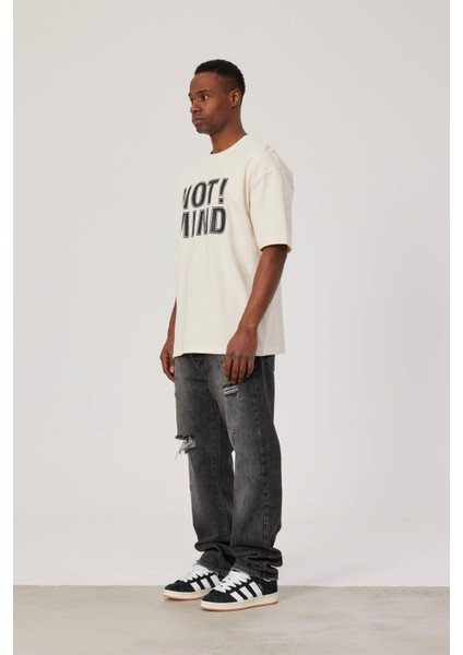 Not Mind Yazılı Krem Tshirt modelleri