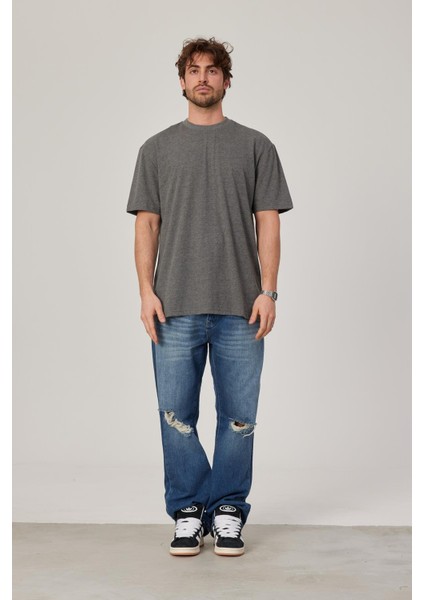 Gri Oversize Basic Tshirt