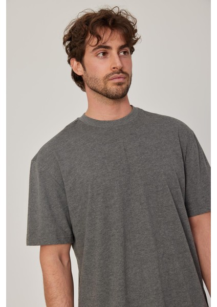 Gri Oversize Basic Tshirt