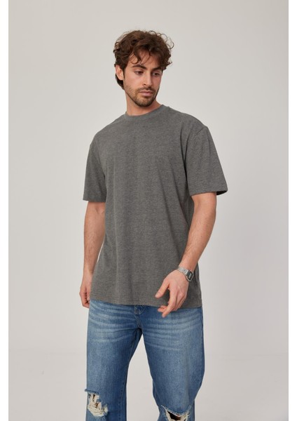 Gri Oversize Basic Tshirt