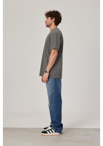 Gri Oversize Basic Tshirt