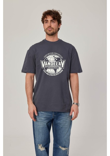 Vandelay Baskılı Antrasit Tshirt