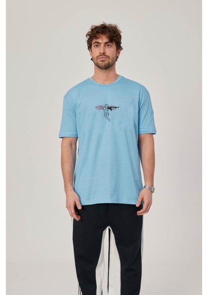 Melek Baskılı Mavi Tshirt fiyatları