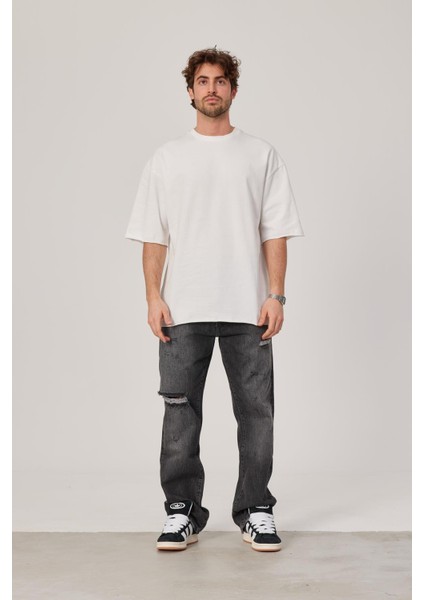 Beyaz Oversize Basic Tshirt