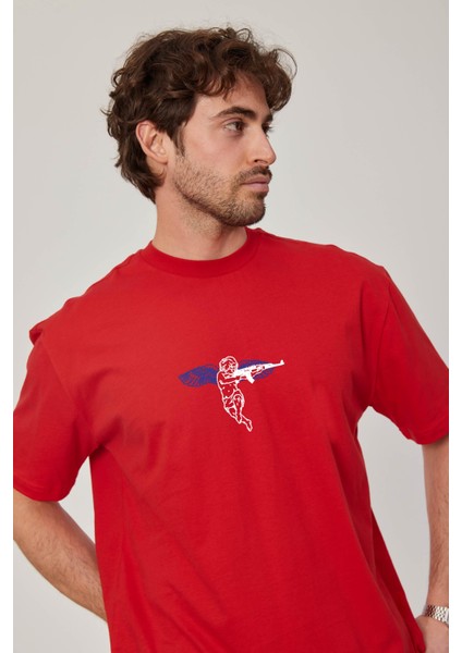 Melek Baskılı Kırmızı Tshirt fiyatları