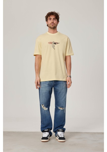 Melek Baskılı Sarı Tshirt