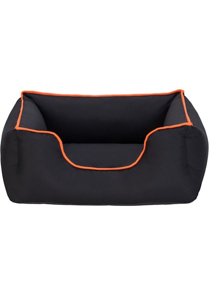 Alpha Kedi ve Köpek Yatağı Siyah W Turuncu Biye S 60X50CM 13