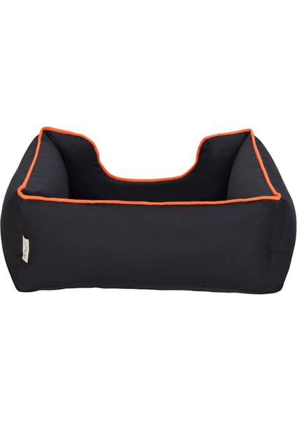 Alpha Kedi ve Köpek Yatağı Siyah W Turuncu Biye S 60X50CM 13 modelleri