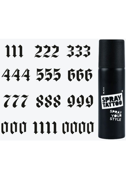 Gotik Melek Sayıları + Siyah Sprey Seti