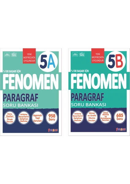 Fenomen Yayınları 2025 5. Sınıf Paragraf A - B Serisi Soru Bankası 2 Kitap