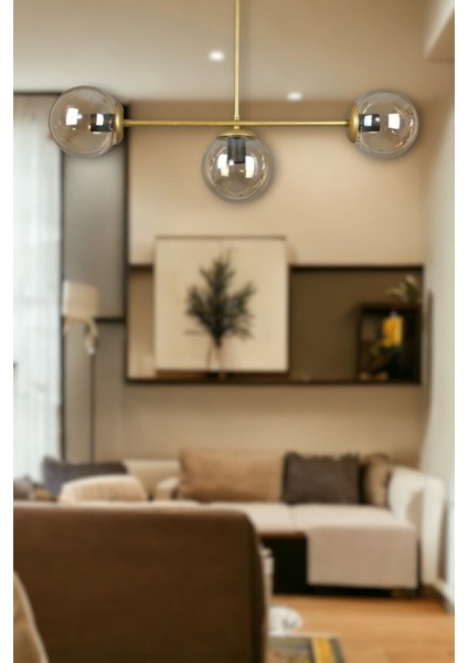 Modern tasarımlı 3'lü bal materyalli avize, salon, mutfak ve yatak odası için ideal