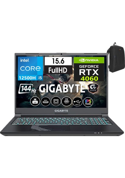 G5 Kf-Intel Core I5-12500H 24GB 2tb SSD 8GB/RTX4060 WINDOWS11HOME 15.6" 144 Hz Fhd IPS Taşınabilir Bilgisayar WE3EE313SD23+WEBLEGELSINÇANTA