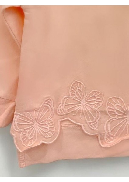 Kız Çocuk Kelebek Işlemeli Sweatshirt