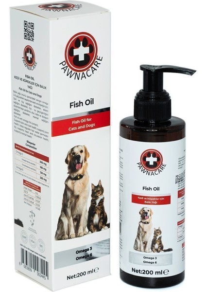 Fish Oil 200 ml Kedi ve Köpekler Için Tüy Sağlığı Destekleyici Omega-3 & 6 Içerikli Balık Yağı