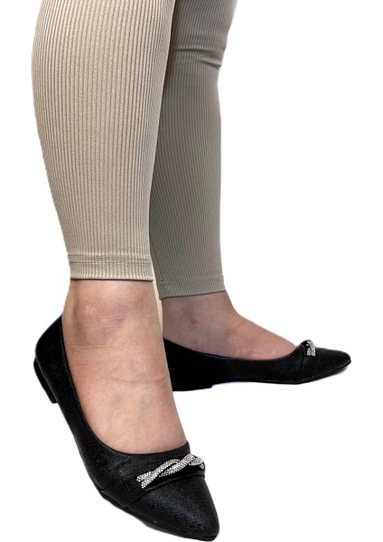 4006 Siyah Örgü Taşlı Şık Düğünlük Günlük Kadın Babet modelleri