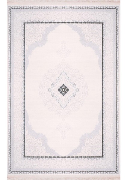 Albina 5435 Gri Çerçeve Desenli Klasik Halı