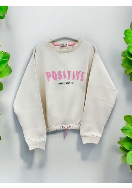 Kız Çocuk Positive Baskılı Sweatshirt