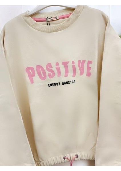 Kız Çocuk Positive Baskılı Sweatshirt