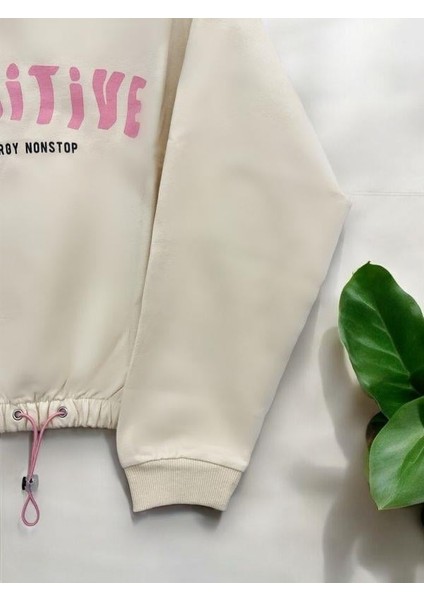 Kız Çocuk Positive Baskılı Sweatshirt