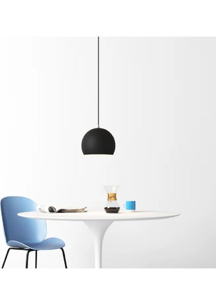 Tekno Trust Modern Siyah Cafeler,oda,mutfak,yatak Başı Için 1XE27 Tekli Metal Sarkıt Avize ÇAP:20CM