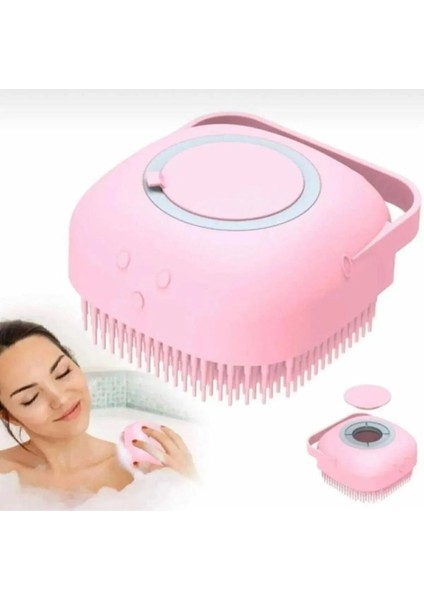 Duş Jeli Hazneli Banyo Lifi Silikon Fırça Kese Çok Amaçlı Vücut Temizleme Kesesi Peeling Banyo Lifi