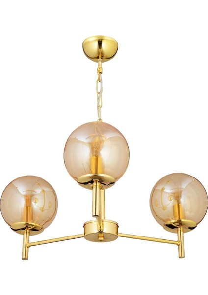 Tekno Trust Minar 3lü Gold Kaplama Modern Yatak Odası Salon Avize