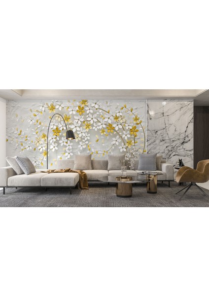 3 Boyut Görünümünde Duvar Kağıdı Büyük Ağaçlı Duvar Resmi Çiçekli Duvar Posteri modelleri