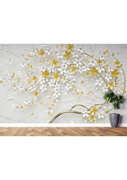 3 Boyut Görünümünde Duvar Kağıdı Büyük Ağaçlı Duvar Resmi Çiçekli Duvar Posteri indirimleri