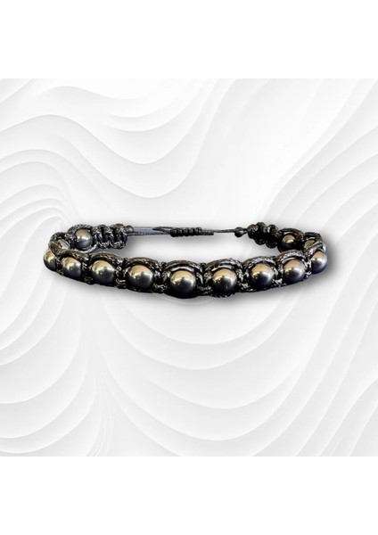 Hematit Doğal Taş Makrome Deri Bileklik fiyatları