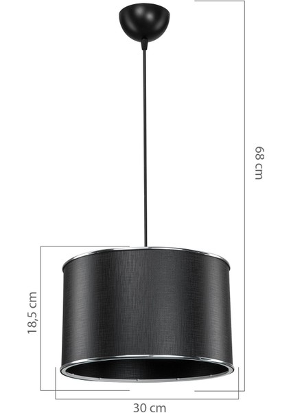 Şık siyah sarkıt avize, modern tasarım, 30x60 cm, plastik materyal, 1 ampul sağlıyor. modelleri