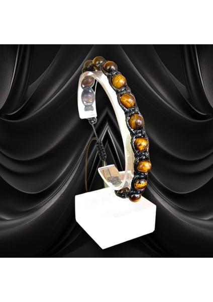 Kaplangözü Doğal Taş Makrome Deri Bileklik