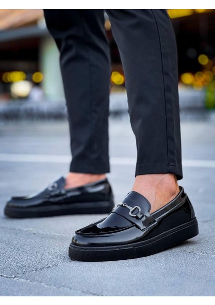 KB-027 Kuback Bağcıksız Kömür Rugan G Günlük Erkek Ayakkabı indirimleri