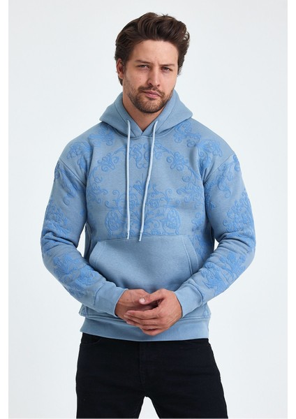 Erkek Selanik Standart Fit Normal Kesim Içi Polarlı 3 Iplik Kapüşonlu Pamuklu Sweatshirt fiyatları