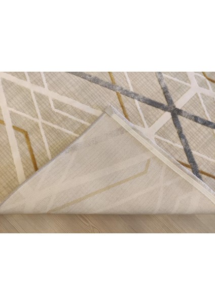 Olympia 4051 Gold Gri Modern Çizgi Desen Halı modelleri