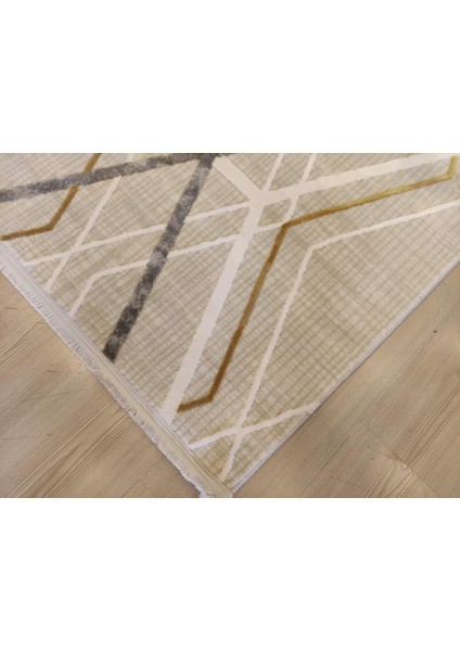 Olympia 4051 Gold Gri Modern Çizgi Desen Halı fırsatları