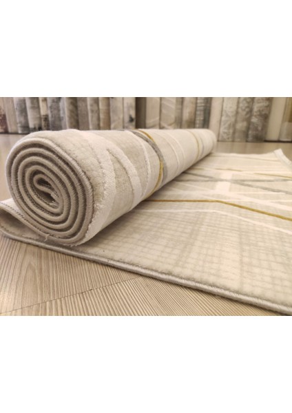 Olympia 4051 Gold Gri Modern Çizgi Desen Halı indirimleri
