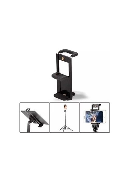 M-05 Çift Taraflı Yekpare Tablet & Telefon Tutucu Tripod Aparatı
