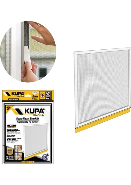 Kupa Hazır Sineklik Yapışkan Bantlı - Çift Kanat - 1.25 mm x 1.50 Mt. - 1 Adet