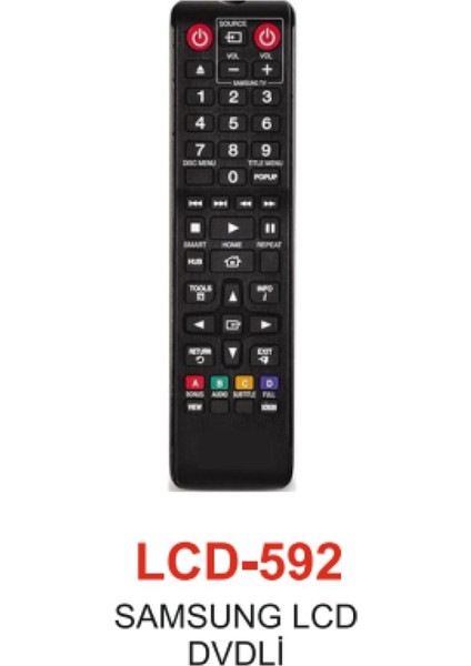 Çok Renkli Samsung LCD DVD Tv Kumandası - LCD 592 2 Yıl