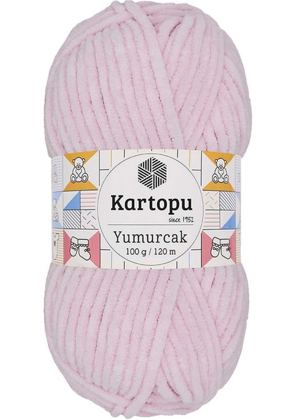 1 Adet Yumurcak Kadife El Örgü Ipi Toz Pembe K1562
