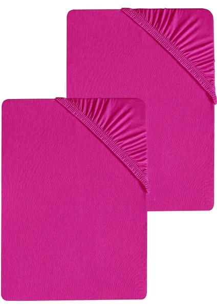 2 Adet Düz Pamuklu Tek Kişilik 80 X 200 + 30 Cm Lastikli Penye Çarşaf