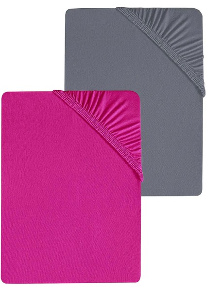 2 Adet Düz Pamuklu Tek Kişilik 80 X 200 + 30 Cm Lastikli Penye Çarşaf