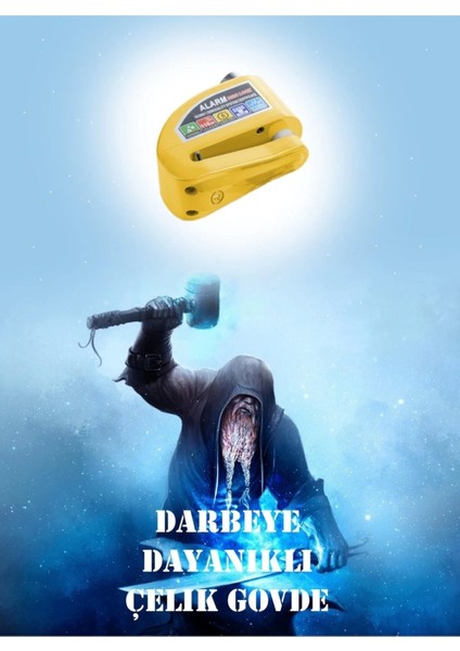 Alarmlı Disk Kilidi Sarı Renk (Hatırlatma Kablosu Hediye) fiyatları