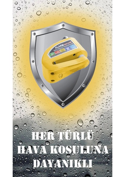 Alarmlı Disk Kilidi Sarı Renk (Hatırlatma Kablosu Hediye) modelleri