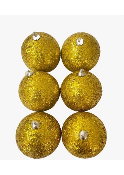 - 6 Adet Strafor Simli Cici Top 4 Cm Gold 13